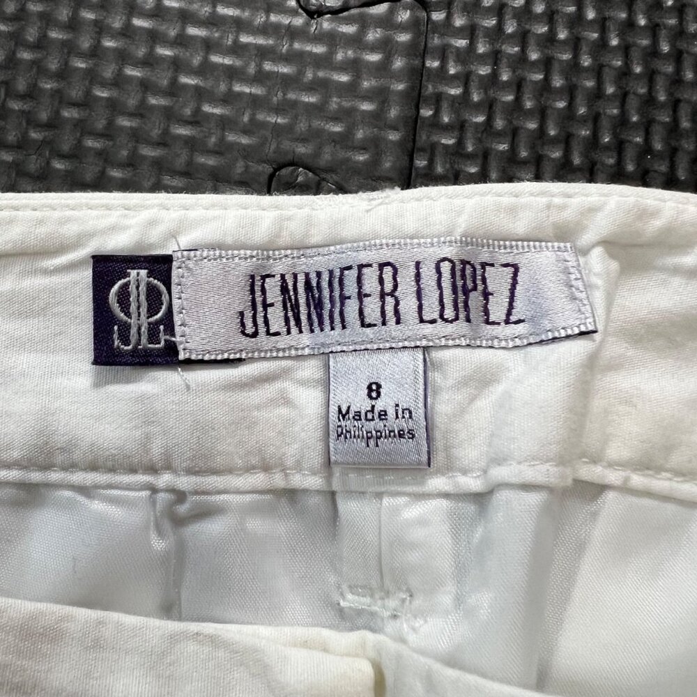 Jennifer Lopez Womens White Eyelet Embroidered Scalloped Hem Shorts Size 8 Made - Picture 5 of 5